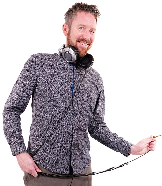 Alistair Williams with headphones